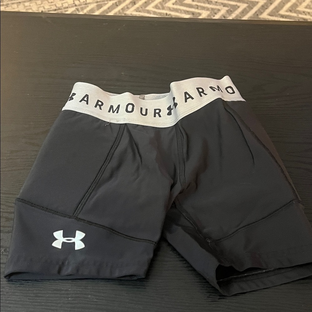 Under Armour Black and Gray Athletic Softball Shorts